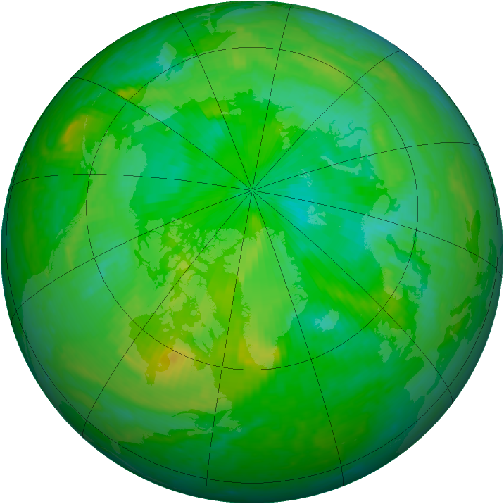 Arctic ozone map for 25 July 2004